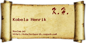 Kobela Henrik névjegykártya